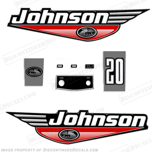 Fits Johnson 20hp Decals - 1999 - 2000 (Red)