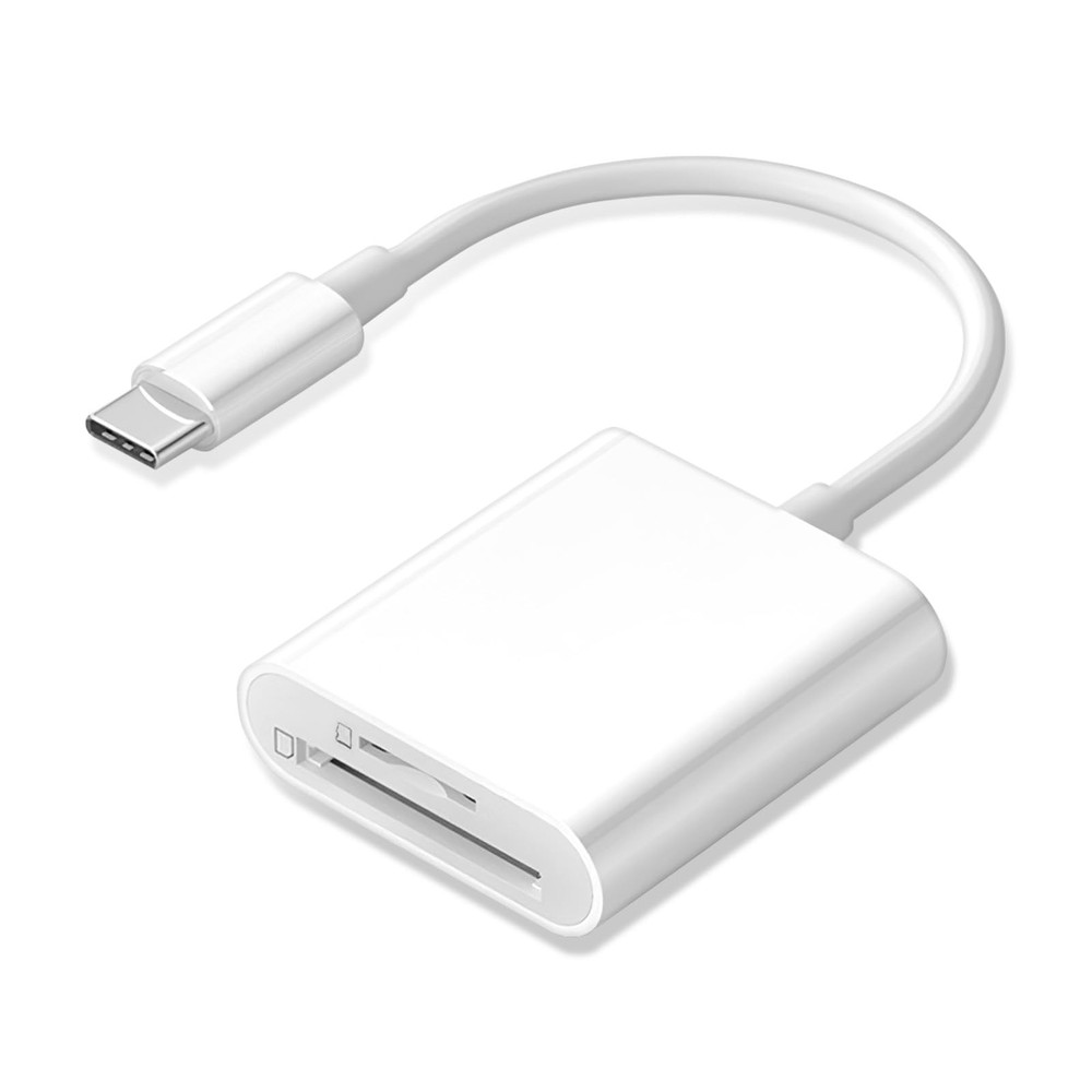 USB C SD Card Reader, Type C USB-C Dual Slot White