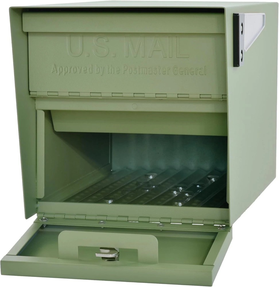 Sage Green Locking Security Mailbox - Protect Your Mail with Modern Elegance
