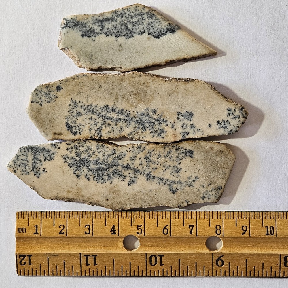 Agate With Dendrites Three Lapidary Slabs 52 Grams