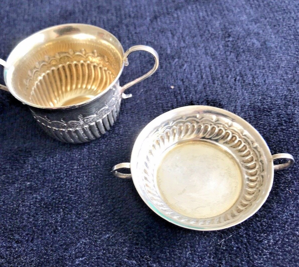 Antique Sterling Silver Cup And Dish (Set) for Doll House
