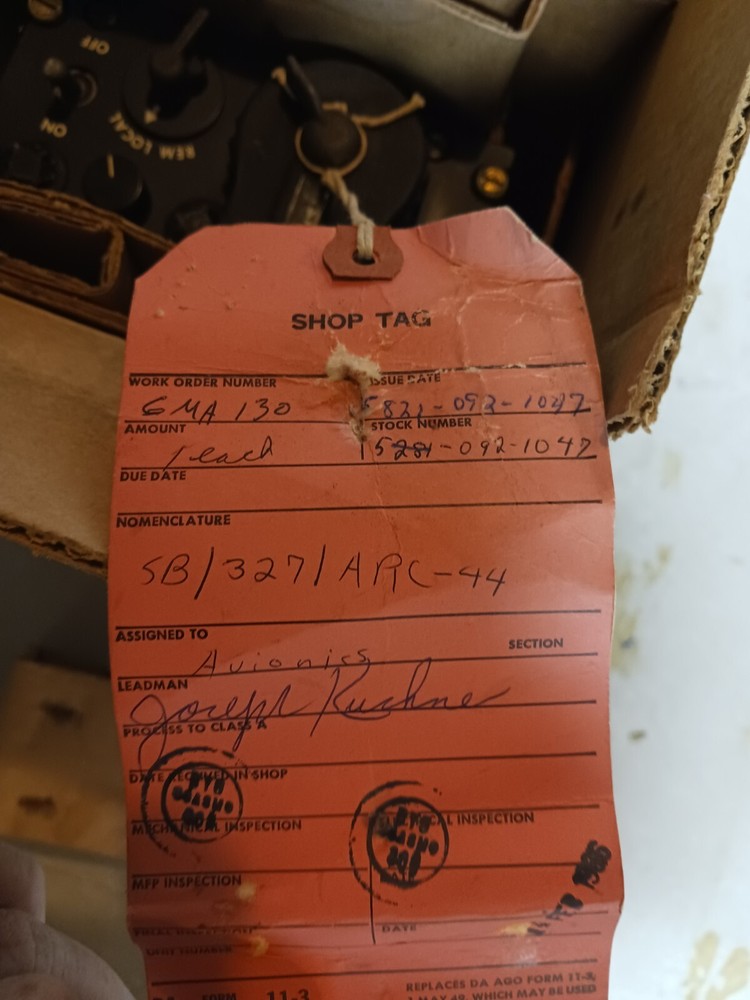 NOS SB-327/ARC-44 CONTROL PANEL BY BENDIX #87