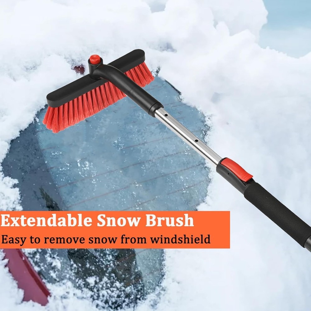 Lightweight Extendable Snow Scraper with Ergonomic Grip - 35"