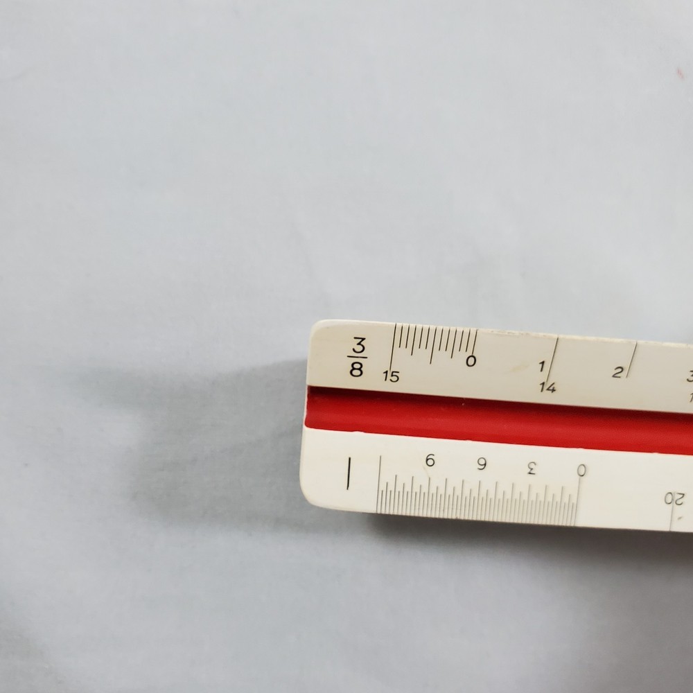 Faber Castell Triangular Engineering Ruler w/ Green Box 883/72 Germany Vintage