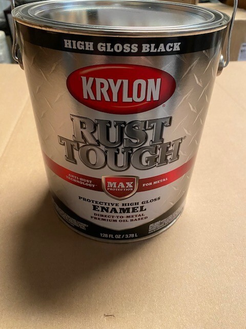 Krylon Rust Tough Oil-Based Gloss Rust Control Enamel, Black, 1 Gal.