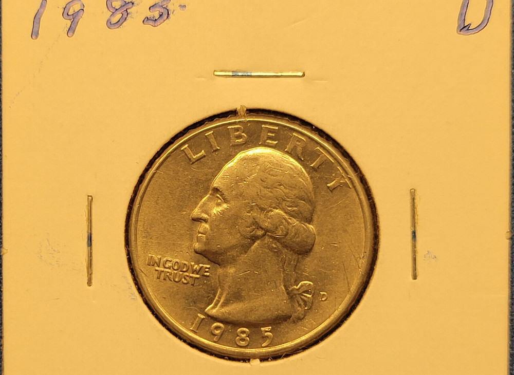 1985D Washington Quarter Nice low MS UNC Mint State Graded Fairly
