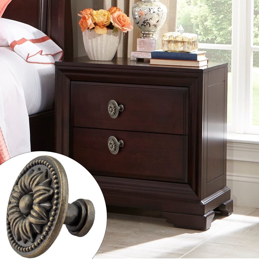 12 Pack Vintage Dresser Knobs - Bronze, Small Drawer Knobs, Antique Cabinet P...