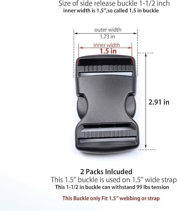 Side Release Buckles Heavy Duty Plastic Buckle Snap Clips Clasps Backpack Buc...