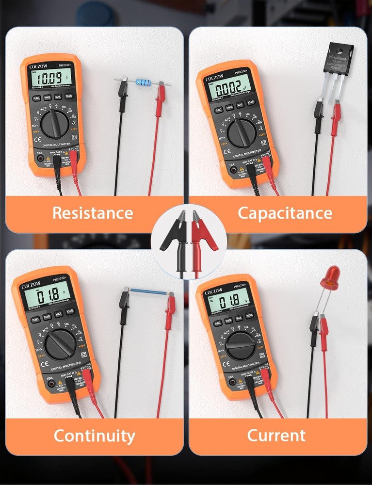 Digital Multimeter,Multimeter Tester, High Sensitivity Voltmeter Black