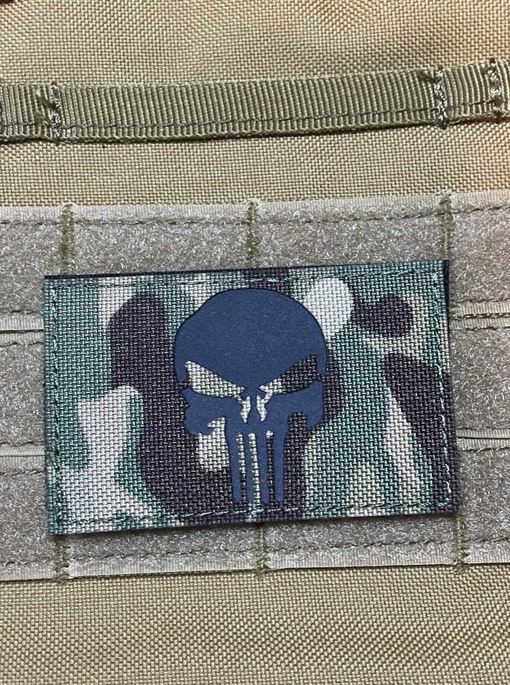 Punisher Skull infrared IR Multicam Patch tactical laser Hook Loop 3x2