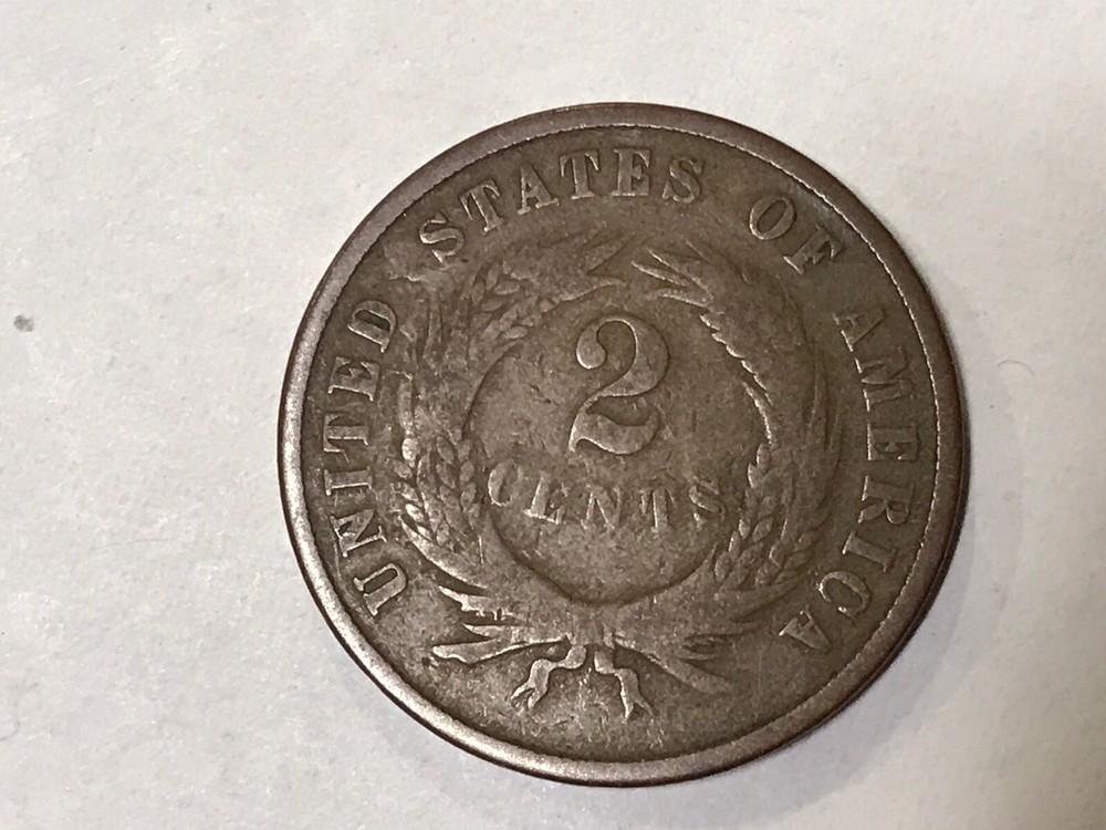 1868 US 2 Cent Coin Better Grade Better Date Free Shipping B