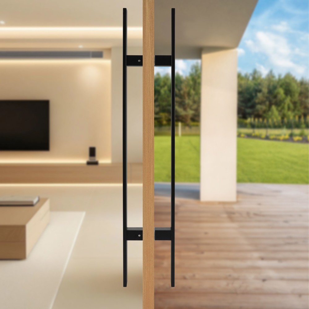 Stainless Steel Double Sided Push Pull Door Handle, H-shaped Door Pull Handle