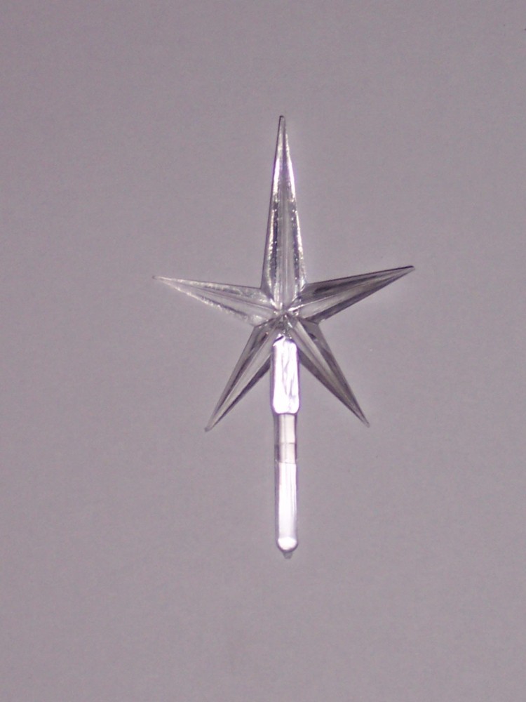 CERAMIC CHRISTMAS TREE STAR~~~~ Plastic Star Topper Clear (Medium Size)
