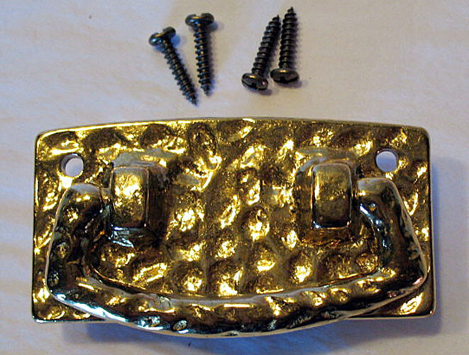 Drawer Pull Hammered Solid Brass - Mission Style Bail Pull - Ships from USA