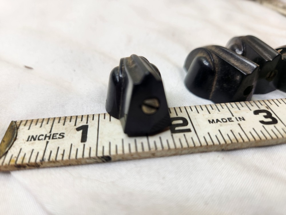 Lot of 5 Black Chicken Head Control Knobs Ridge Back