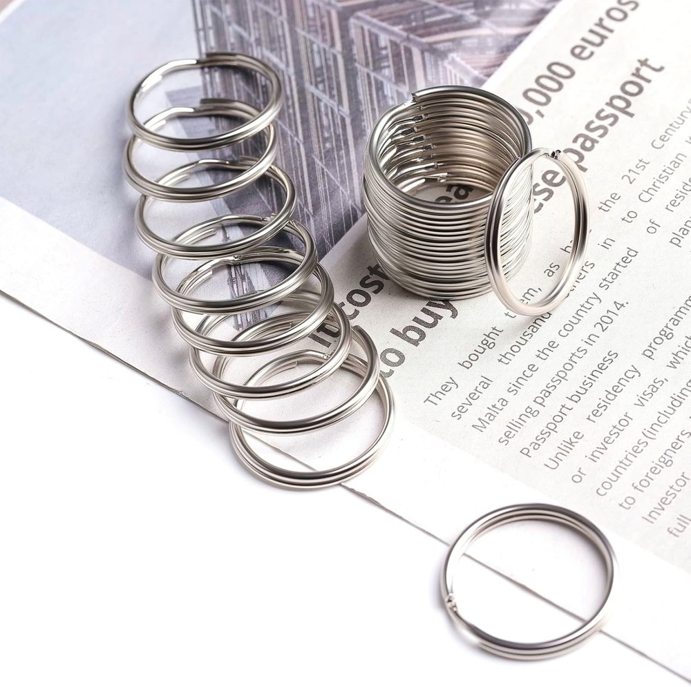 20mm Split Keychain Rings 100pcs Silver