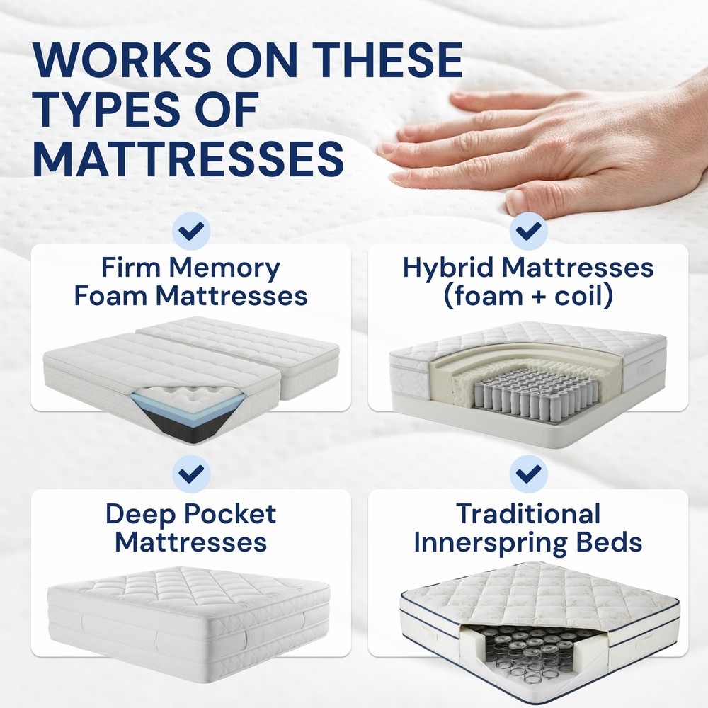 HUGGER Elastic Bed Holder for Queen Mattress 60" x 80" - Medium - Secure Corn...