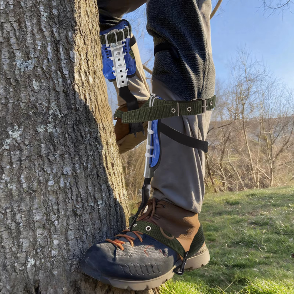 Climbing Spike Blue Adjustable Tree Climbing Gear with Extra Multi-Functional St