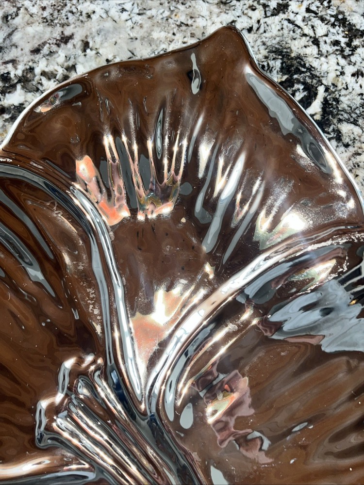 Silver Orchid Plate Large Beautiful