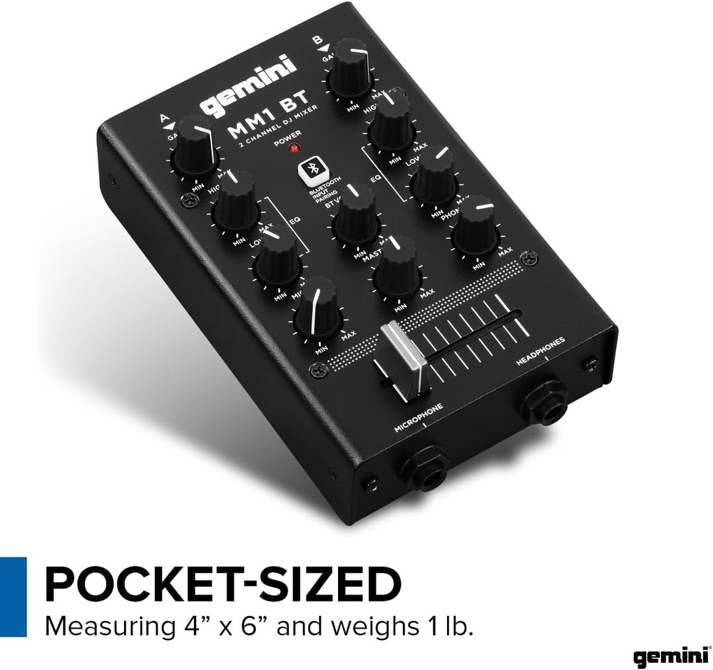 Compact 2-Channel Bluetooth Mixer for Mobile DJs - Ultimate Flexibility