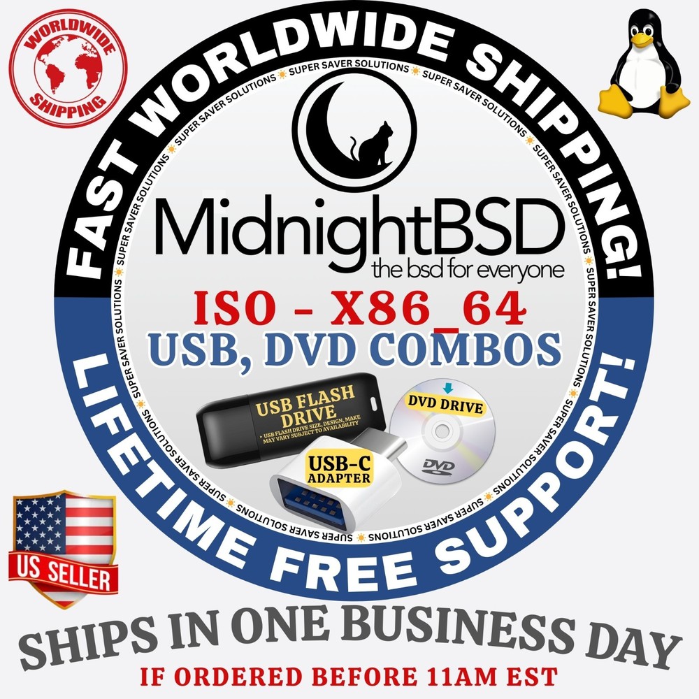 MidnightBSD LINUX OS | LATEST ISO BUILDS | DVD, USB | 32-BIT 64-BIT VERSIONS