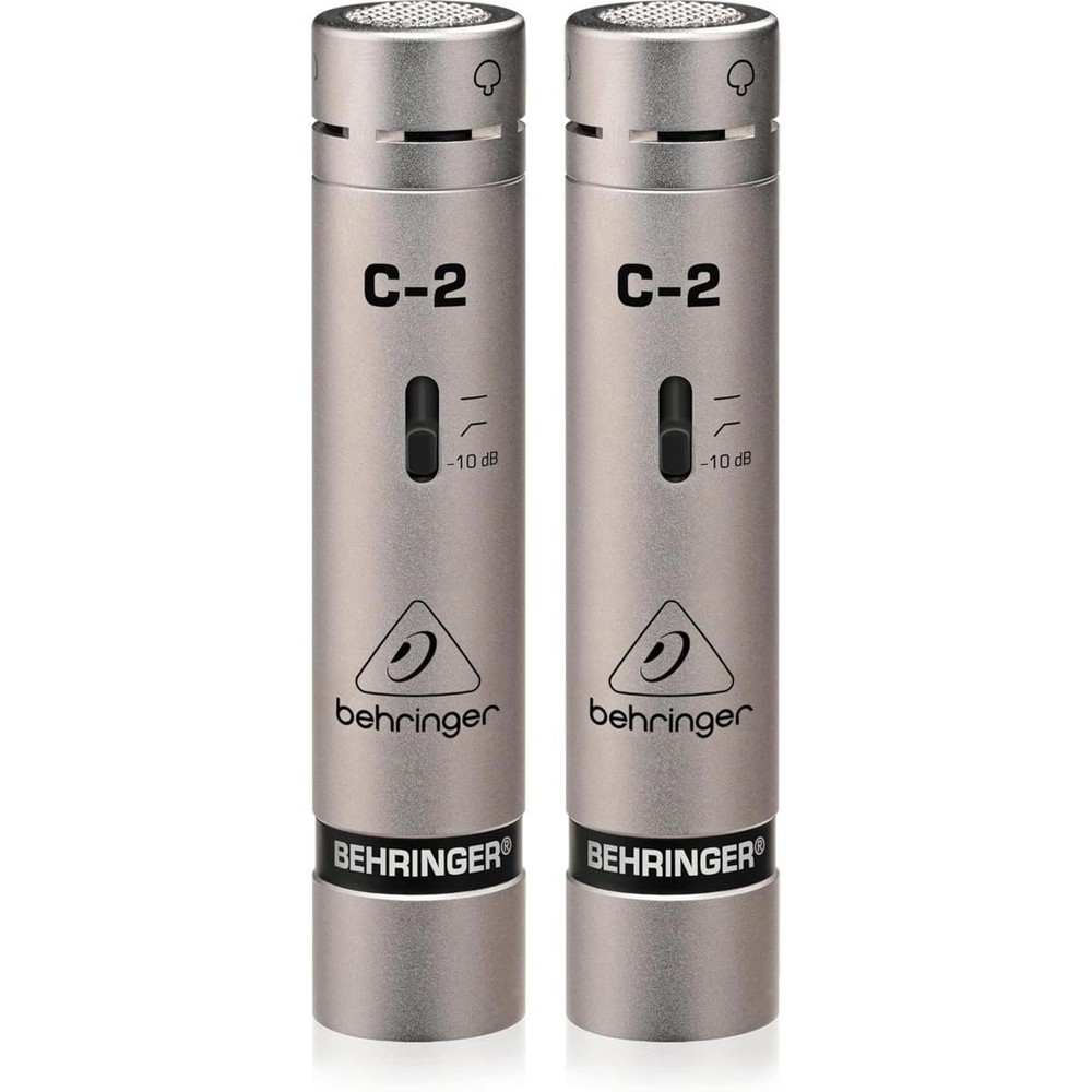 Behringer C-2 Matched Studio Condenser Microphones, Pair, Bundle with 2x Microph