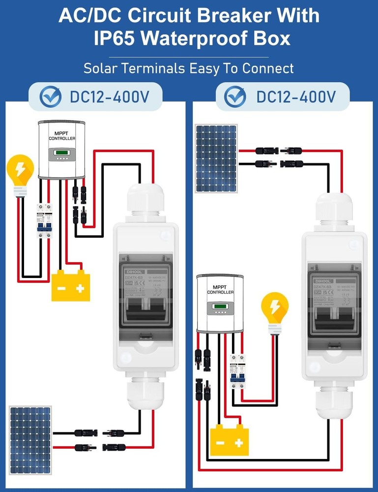 Compact 30 Amp Disconnect Switch with Protective Cover - Ideal for Solar Systems