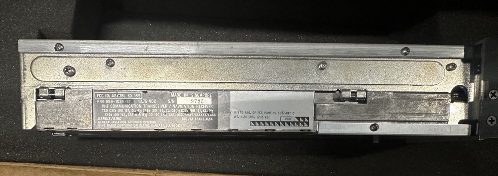 Bendix/King KX 155 TSO NAV/COMM – 14V – Working unit. (No Tags)