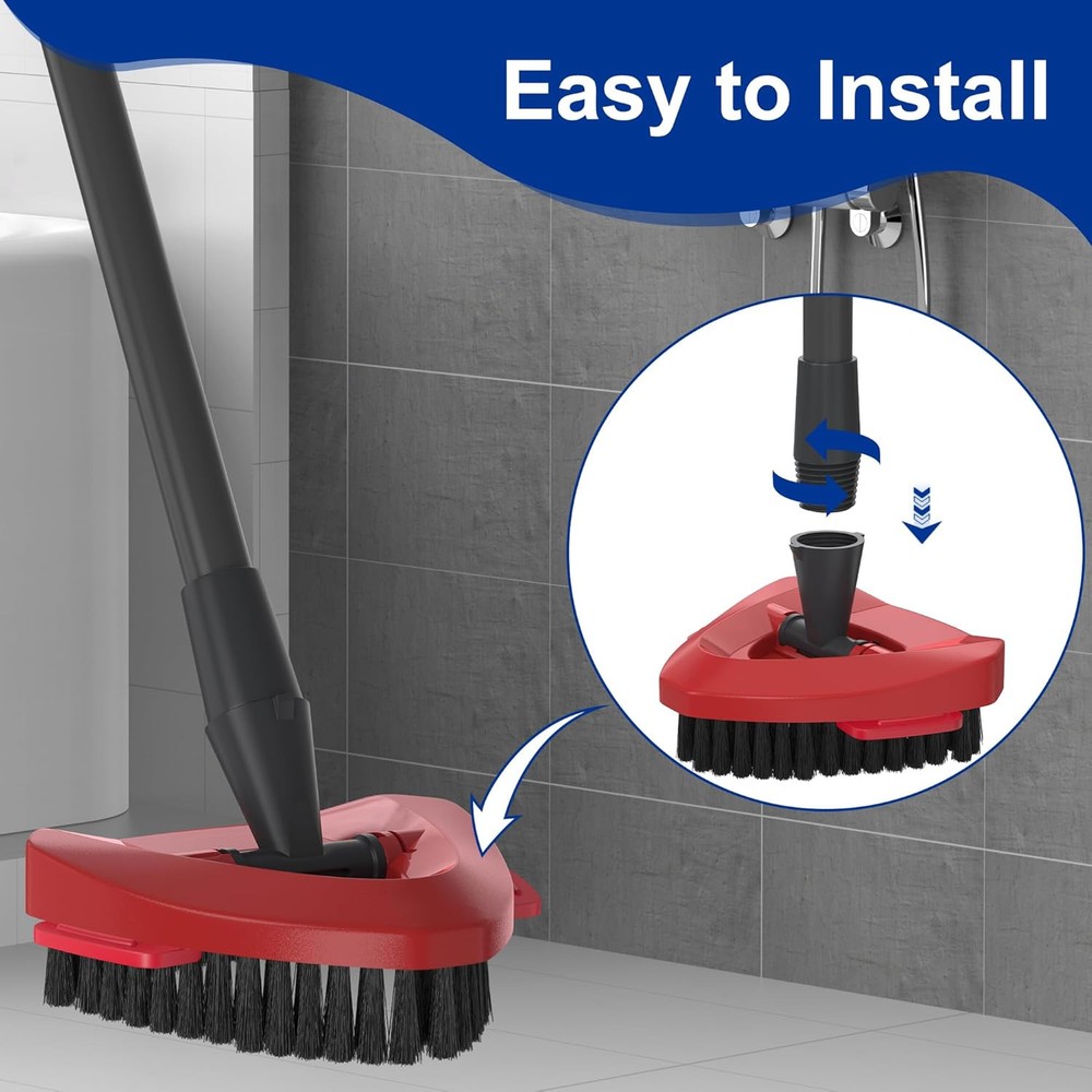 Scrub Brush with Mop Base for Ocedar Spin 2 Tank System, Replace Red