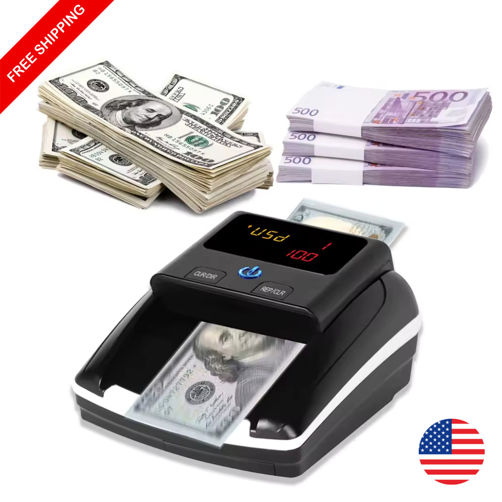 Portable Mini Money Counter UV MG IR Counterfeit Bill Detector Automatic