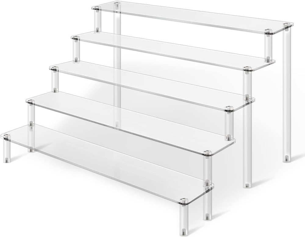 Acrylic Risers Display Stand for Action Figures, 5 Tier Clear Display Collect...