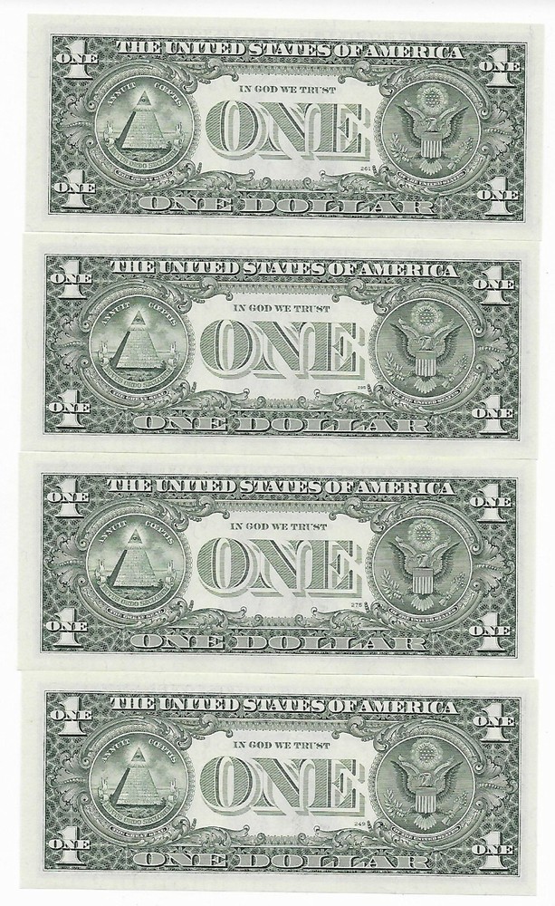$1 1995 BP 295 Engraving error GN Run 12 Set of 4 Notes Note GEM CU
