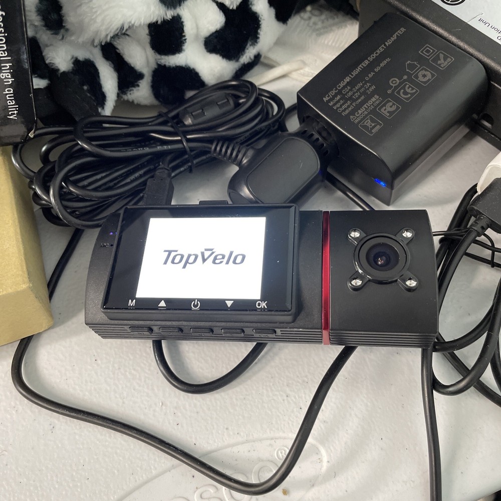 Topvelo Front/Interior Back Dash Cam Video Recorder Open Box item