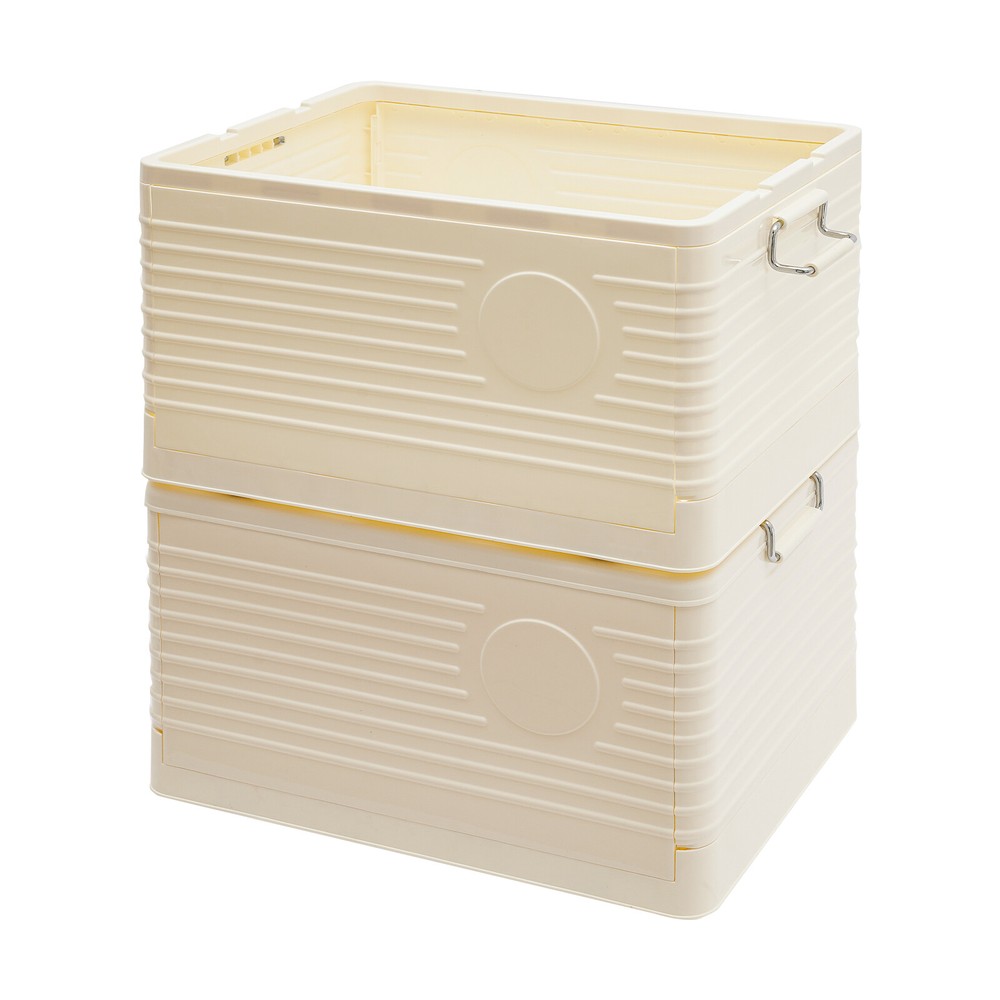 2-tier Foldable Storage Bin Stackable Storage Storage Box Home 62.3QT Capacity