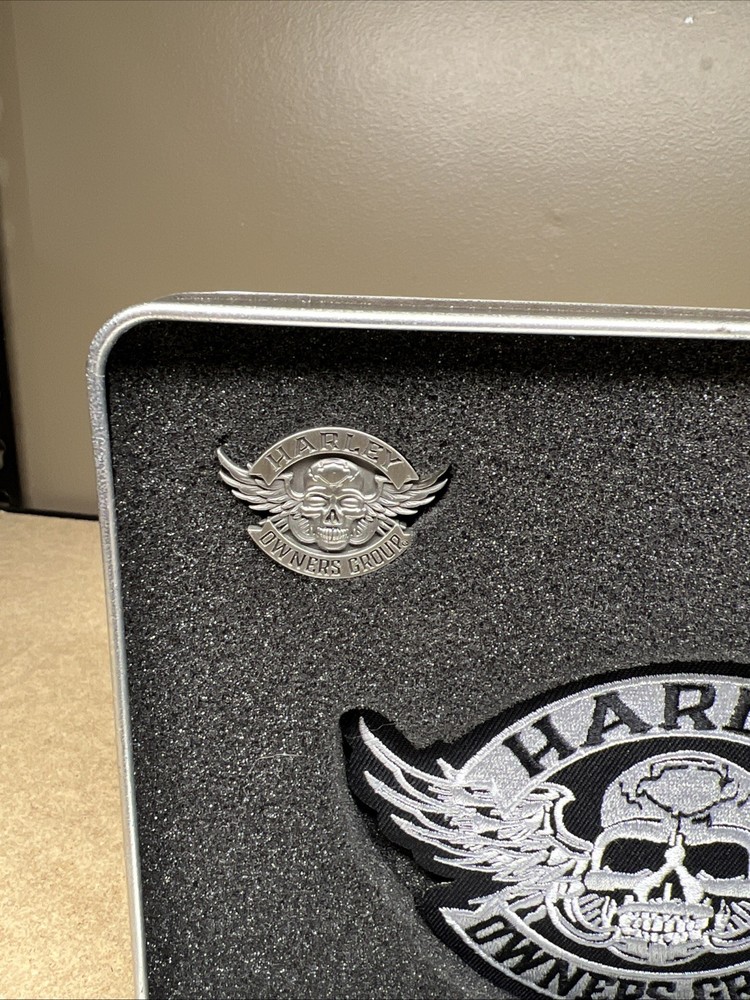 Harley Owners Group Set with Badge, Pin, Missing Bell