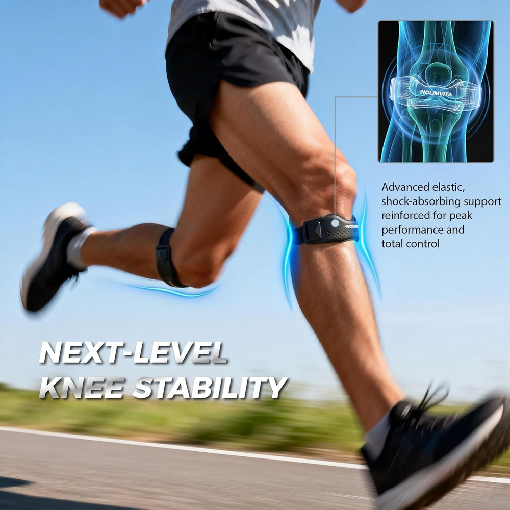 Patellar Tendon Support Strap 2 Pack - Patella Band Knee Strap for Knee Support