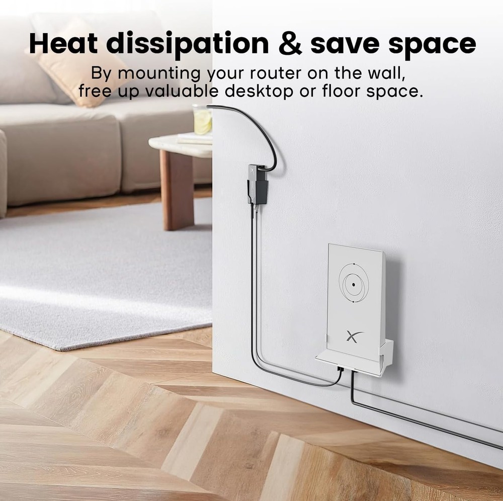 Starlink Ethernet Adapter Wall Mount Bracket – Compact, Sturdy ABS Holder