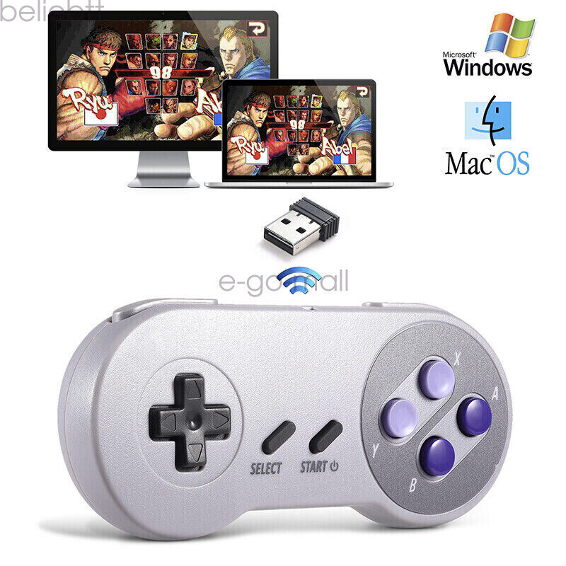 Wireless SNES Controller with Receiver for Super Entertainment System& PC Wins