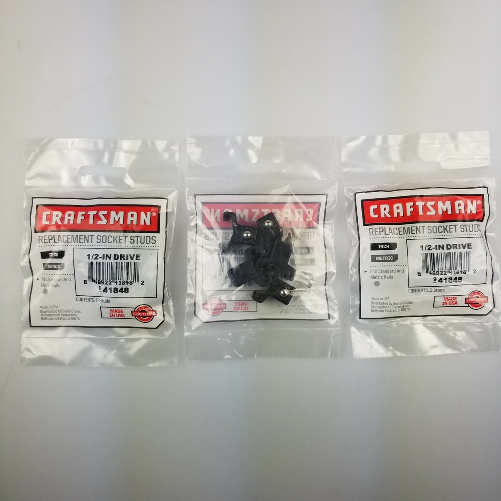 15 PC CRAFSTMAN 1/2" BLACK REPLACEMENT SOCKET STUD RACH RAIL CLIPS