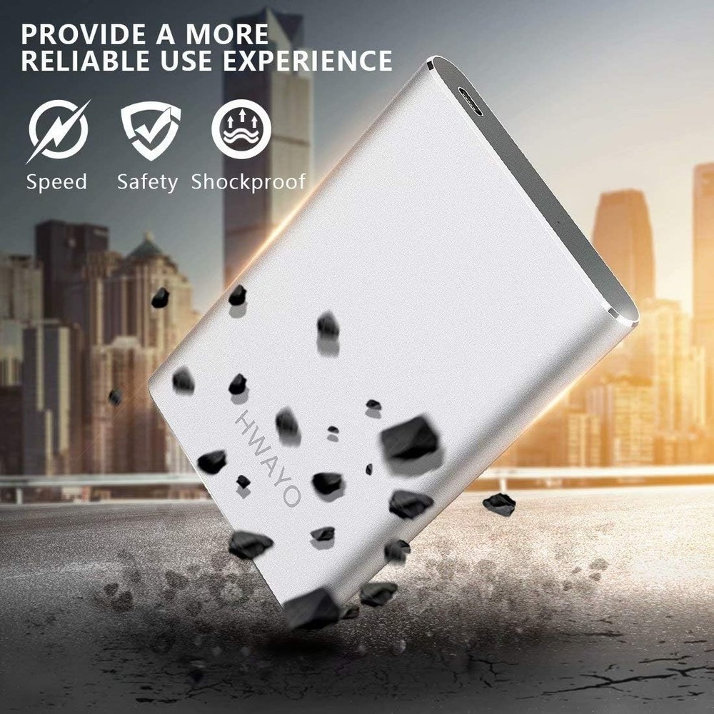 High-Speed 120GB Portable Hard Drive - Plug & Play USB Type C Storage Solution