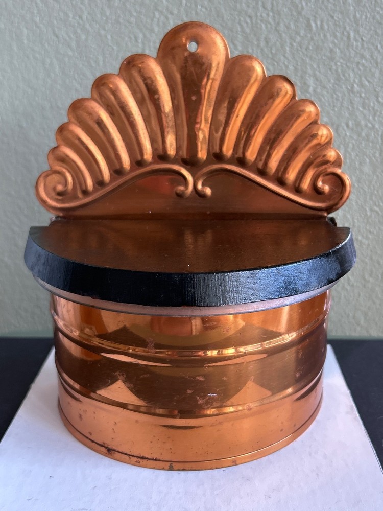 Copper Wall Salt Cellar Box Plastic Lining