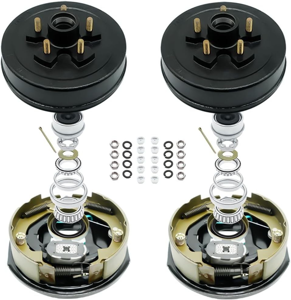 5 on 4.5" Trailer Hub Drum 10"x2-1/4" Electric Brake Assembly for 3500 lbs Axle