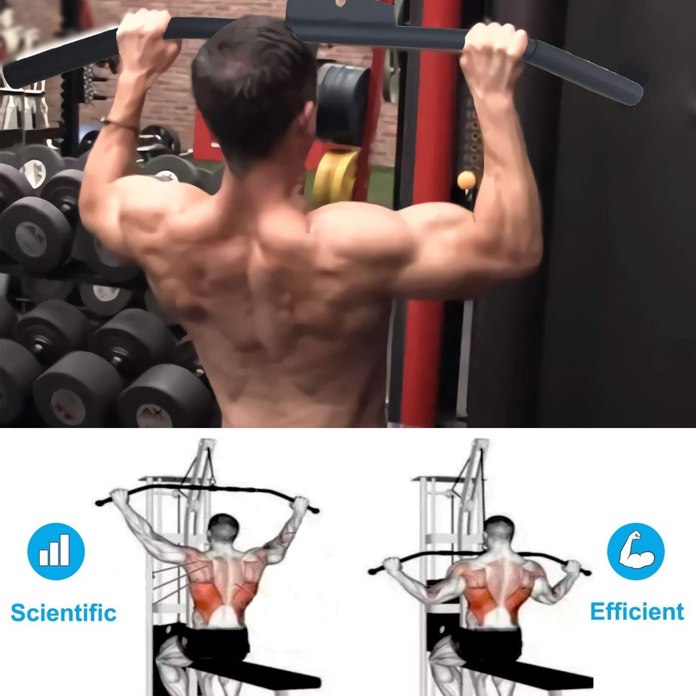 Lat Pulldown Attachments for Cable Machine, 29/39/ 48 Inch Wide Grip Lat Pull...
