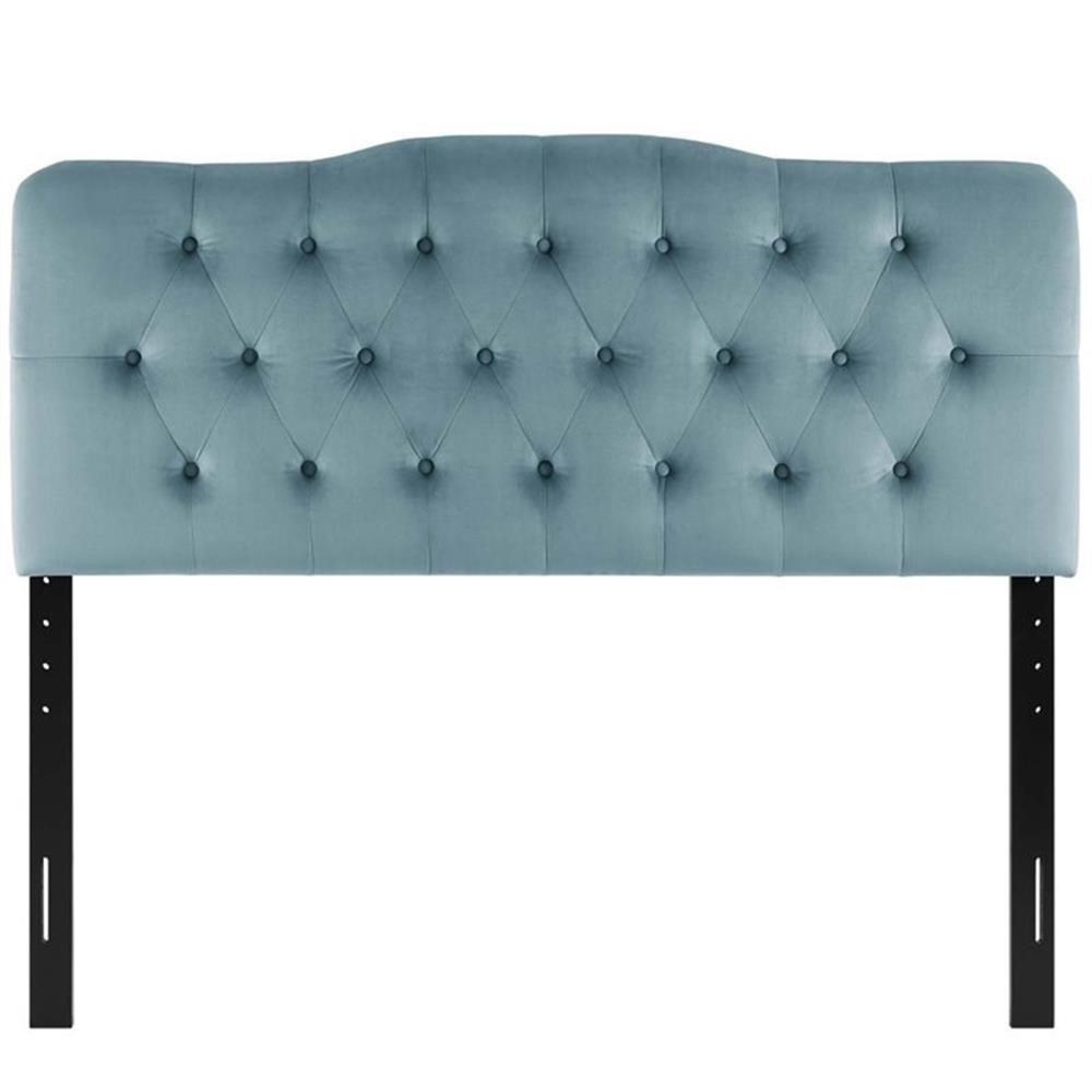 Modway Annabel King Diamond Tufted Performance Velvet Headboard in Light Blue