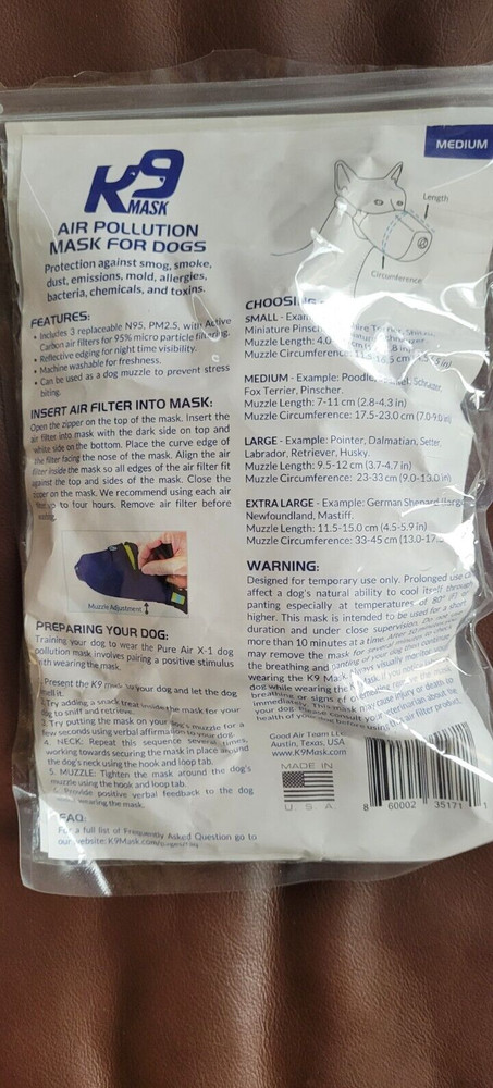 Cozy Quick Muzzle Four Flags Size M Blue K-9 Mask Dog