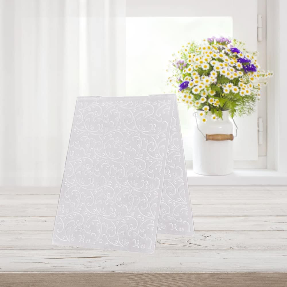 3-D Textured Impressions Background Embossing Folder, Lace Vine Pattern Plastic