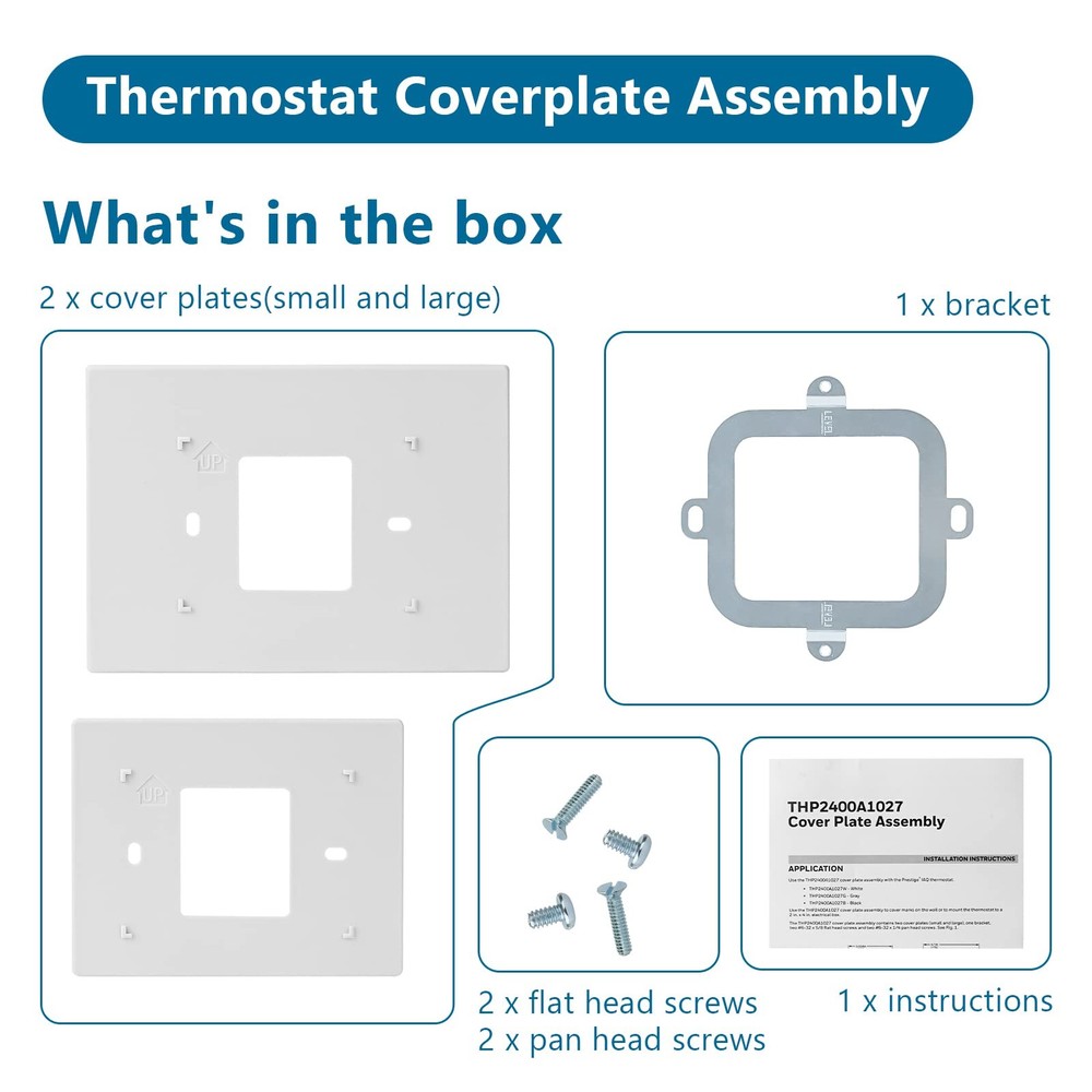 THP2400A1027W Thermostat Wall Plate Fits RTH9585WF 1 Pack, white