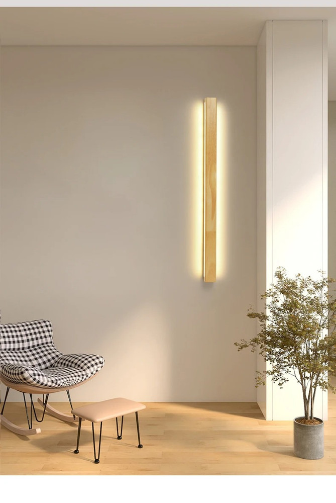 Long Wood Wall Lamp