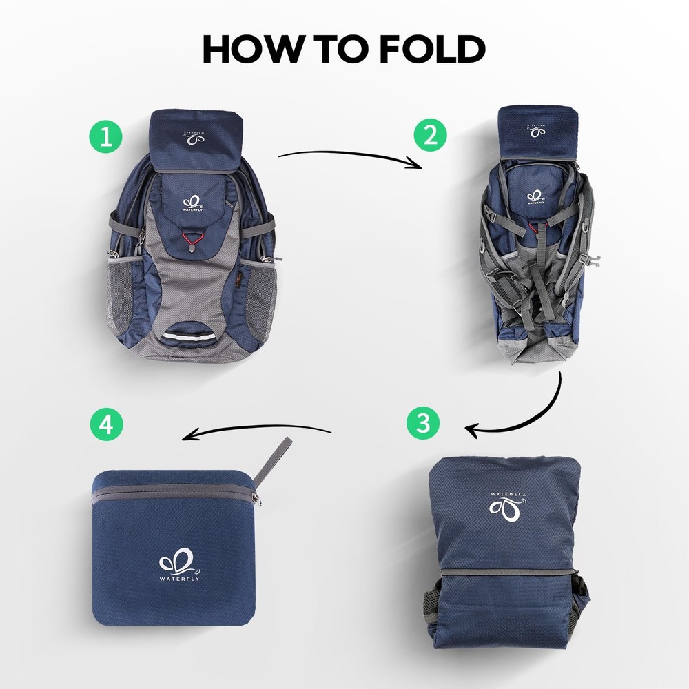 Lightweight Packable Hiking Backpack 30L Foldable Travel Daypack Ultralight