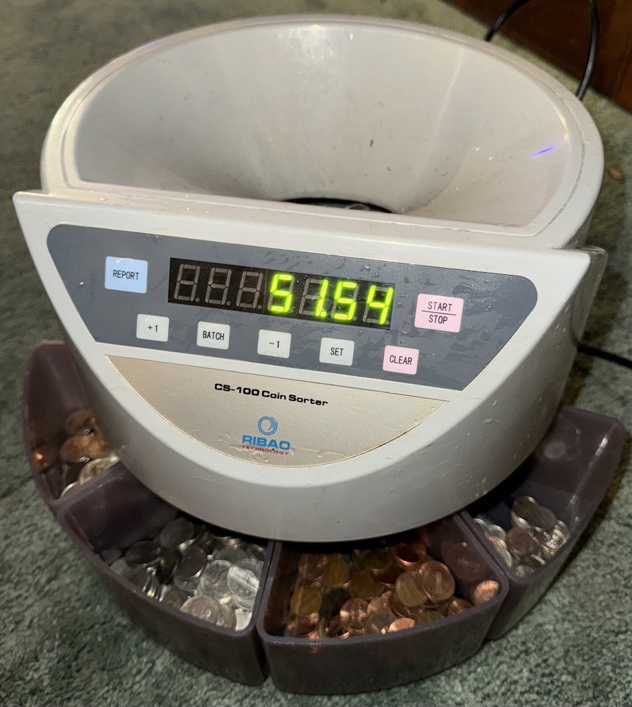 Ribao Technology CS-100 Electronic Coin Sorter Tested & Working